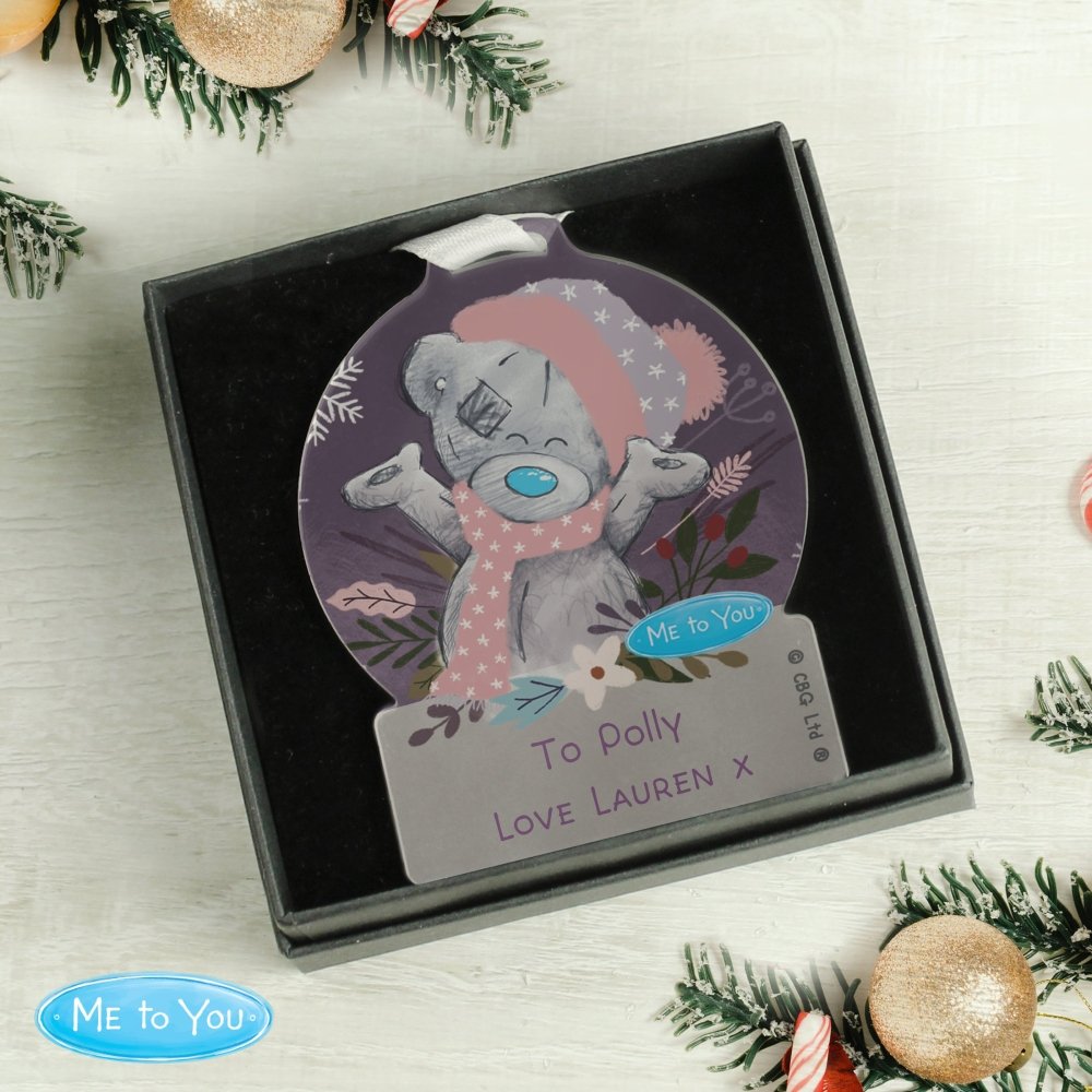 Personalised Me To You Cosy Winter Acrylic Decoration