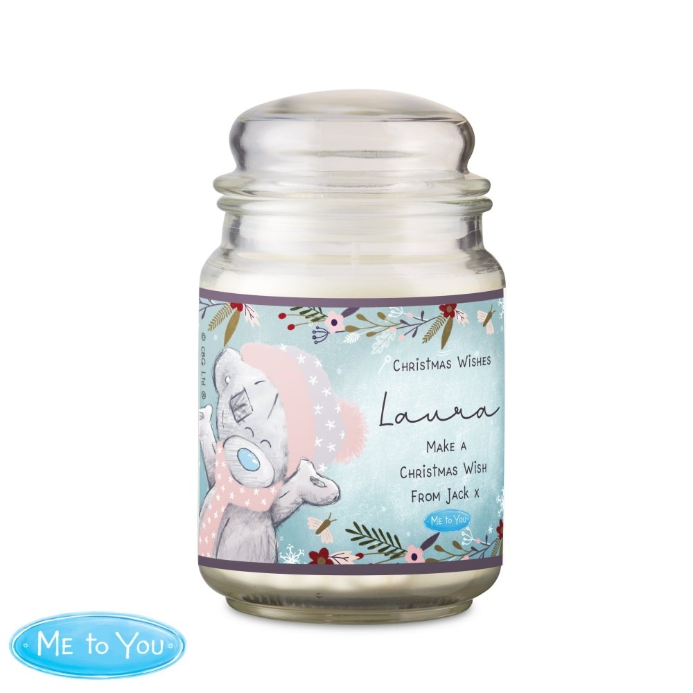 Personalised Me To You Cosy Winter Large Candle Jar