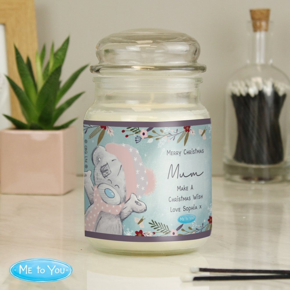 Personalised Me To You Cosy Winter Large Candle Jar