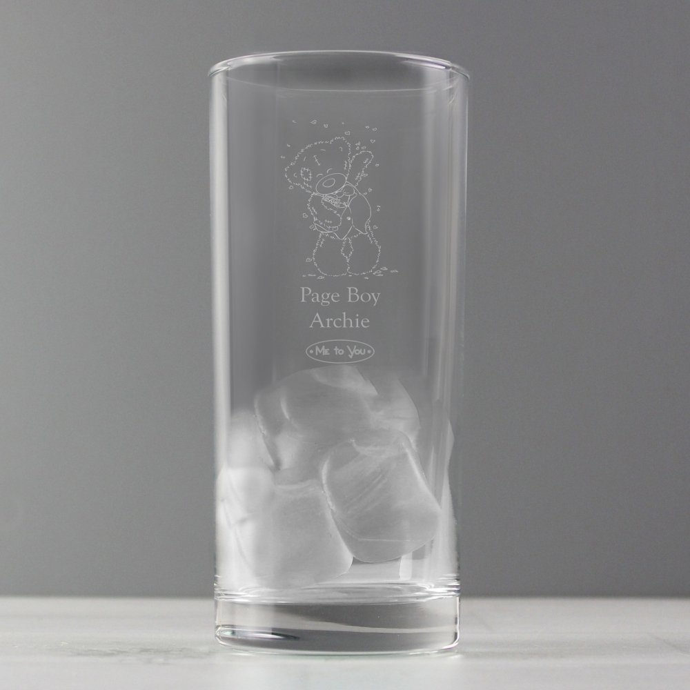 Personalised Me To You Engraved Wedding Boy Hi Ball Glass