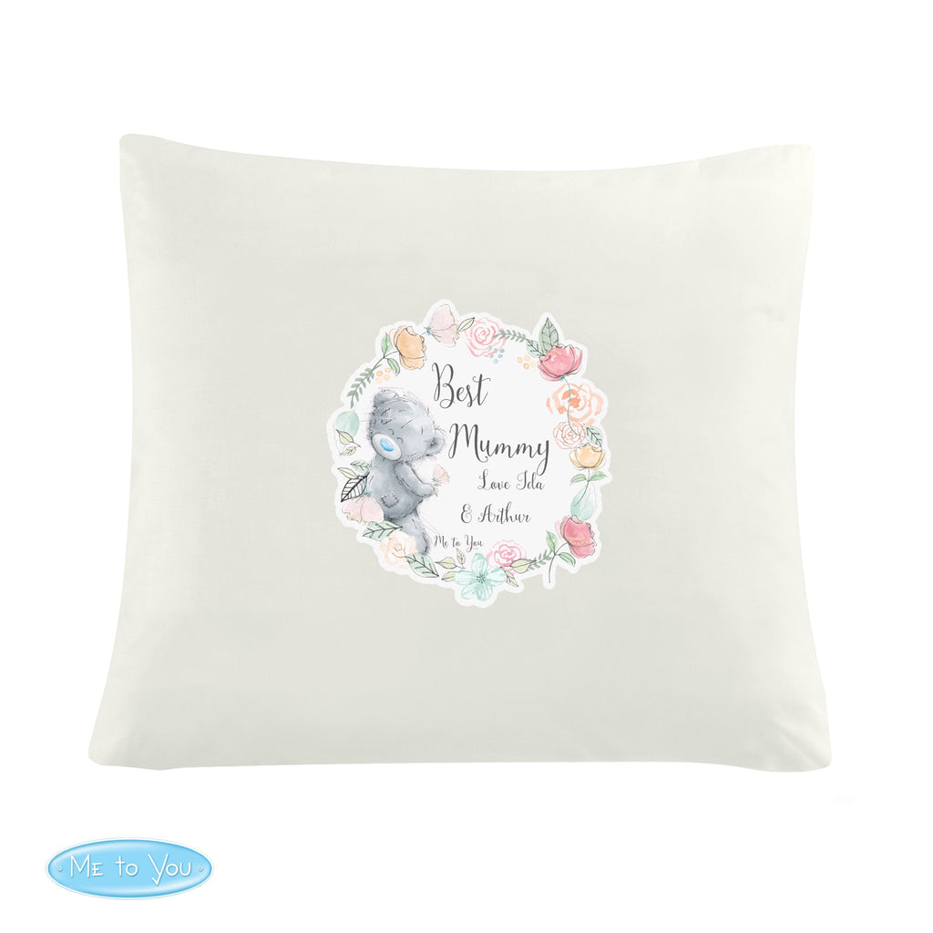 Personalised Me To You Floral Cream Cushion Cover