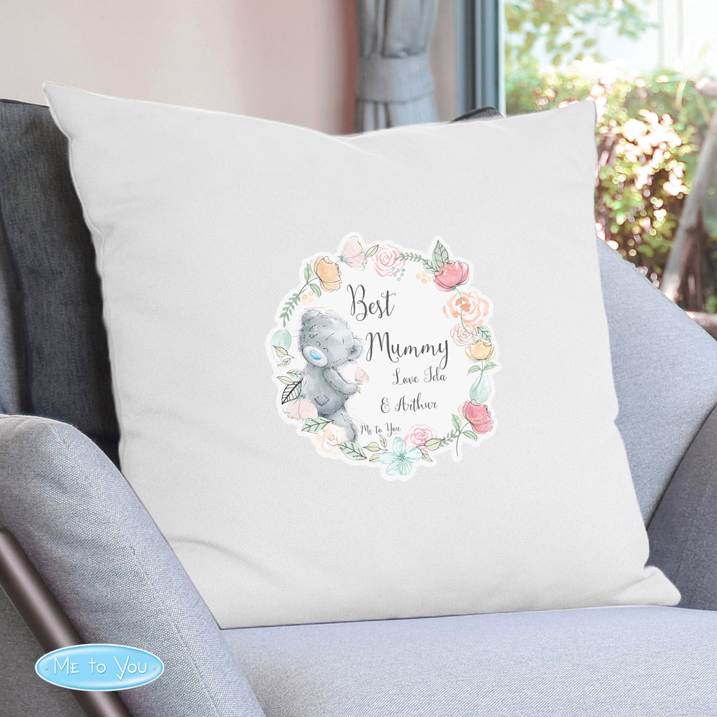 Personalised Me To You Floral Cream Cushion Cover