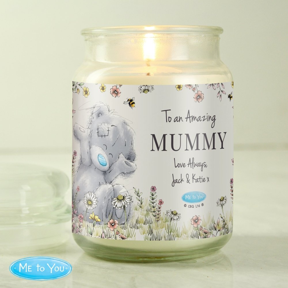Personalised Me To You Floral Large Scented Jar Candle