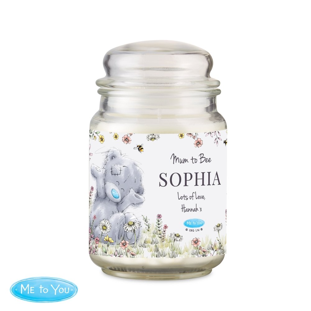 Personalised Me To You Floral Large Scented Jar Candle