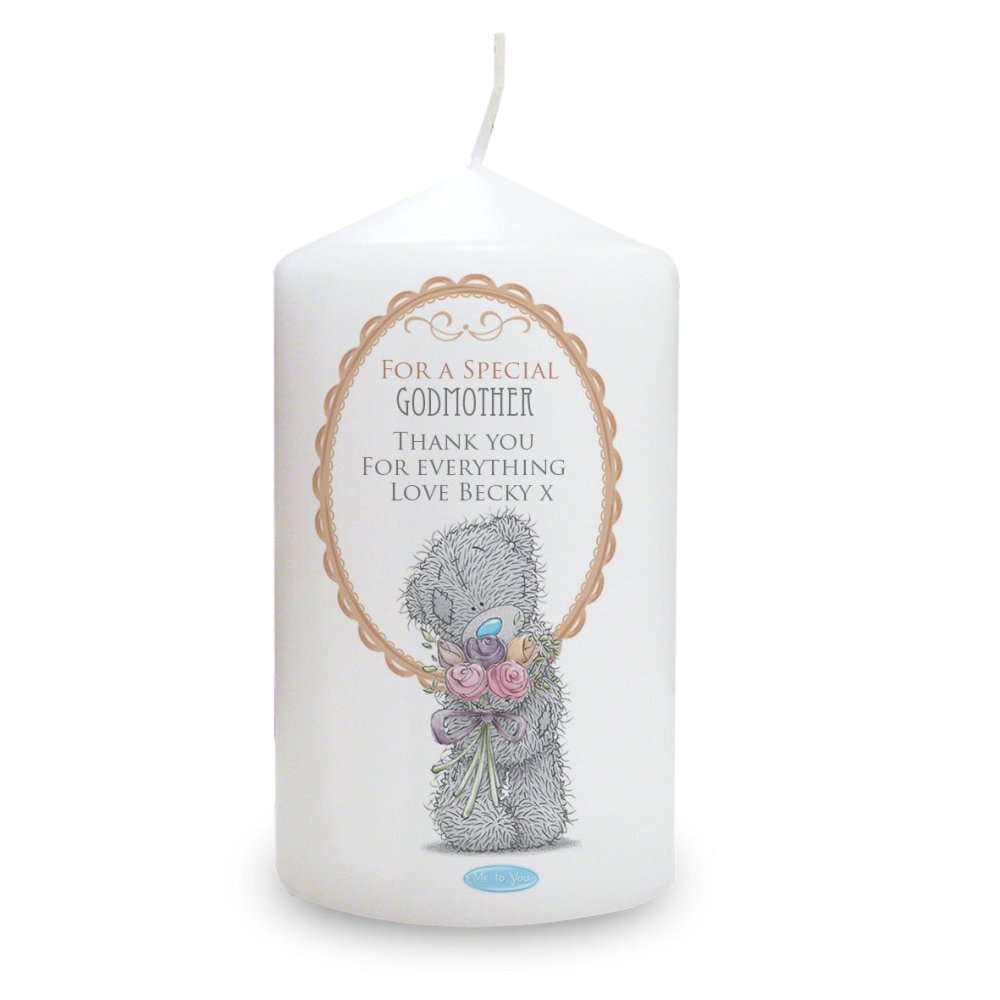 Personalised Me To You Flowers Pillar Candle For Her