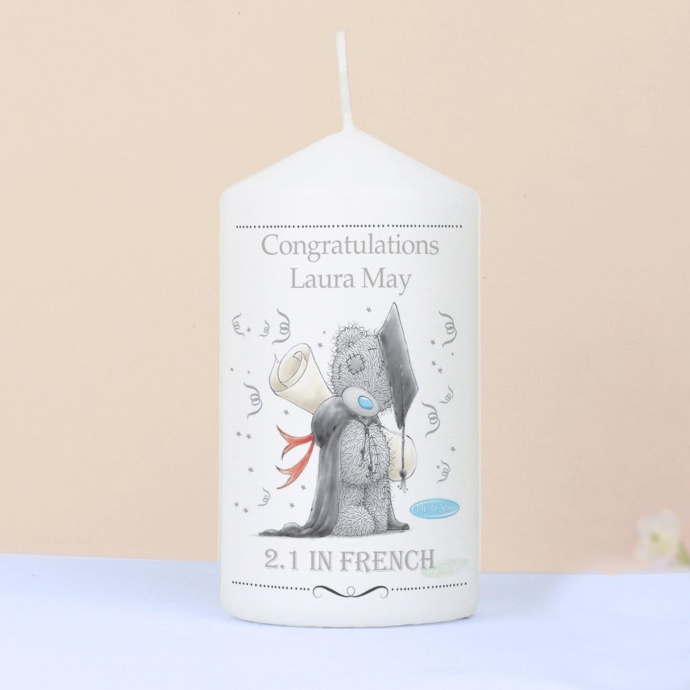 Personalised Me To You Graduation Pillar Candle