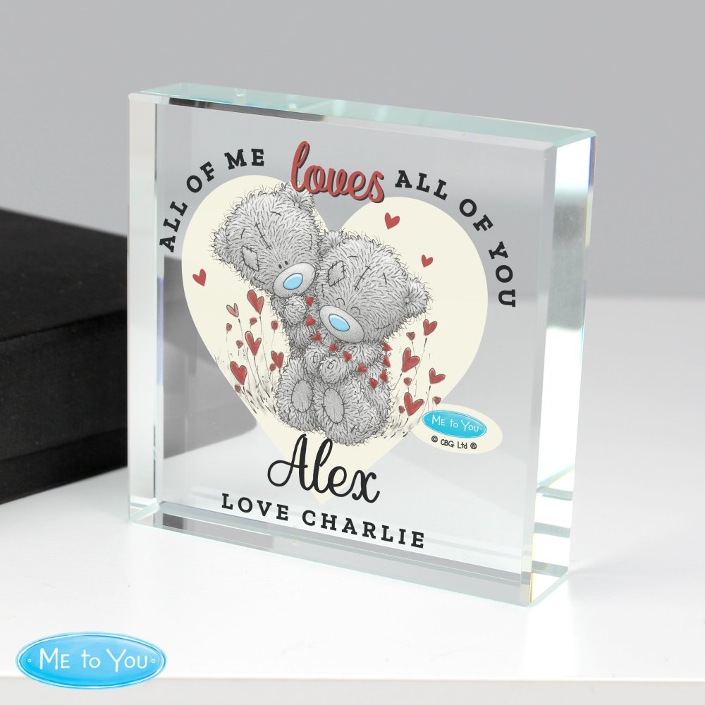Personalised Me To You Love Heart Crystal Token