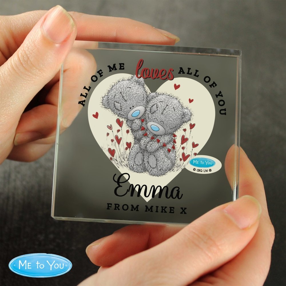 Personalised Me To You Love Heart Crystal Token