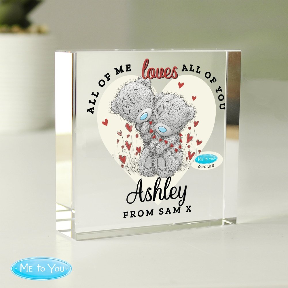 Personalised Me To You Love Heart Crystal Token