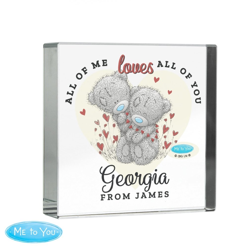 Personalised Me To You Love Heart Crystal Token