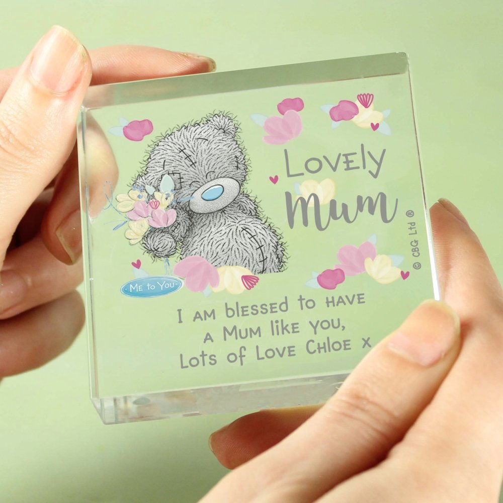 Personalised Me To You Lovely Mum Crystal Token