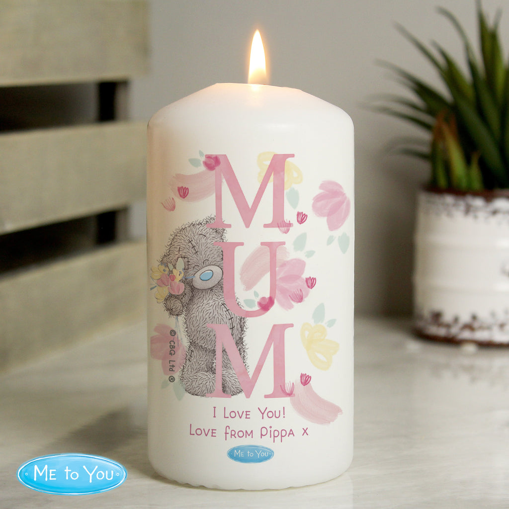 Personalised Me To You Mum Pillar Candle