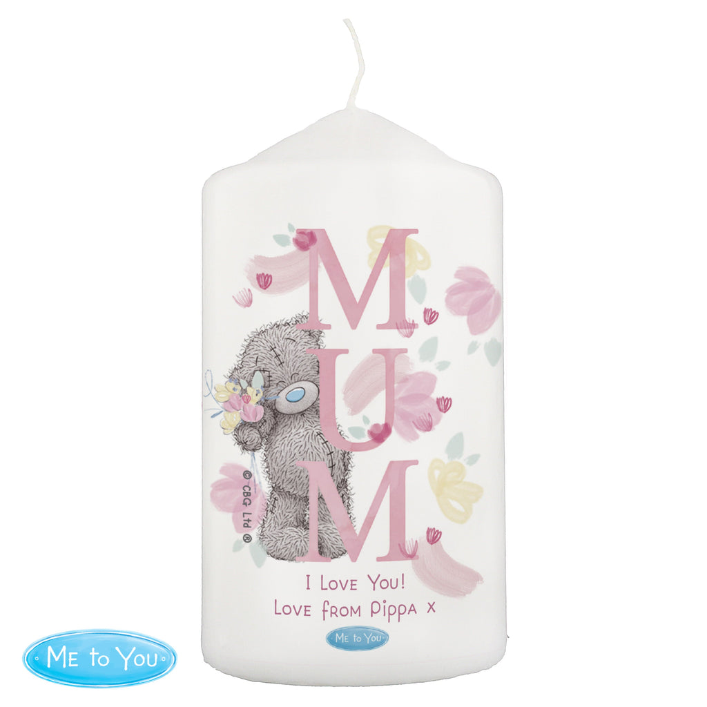 Personalised Me To You Mum Pillar Candle