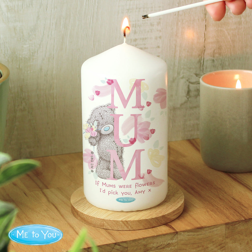 Personalised Me To You Mum Pillar Candle