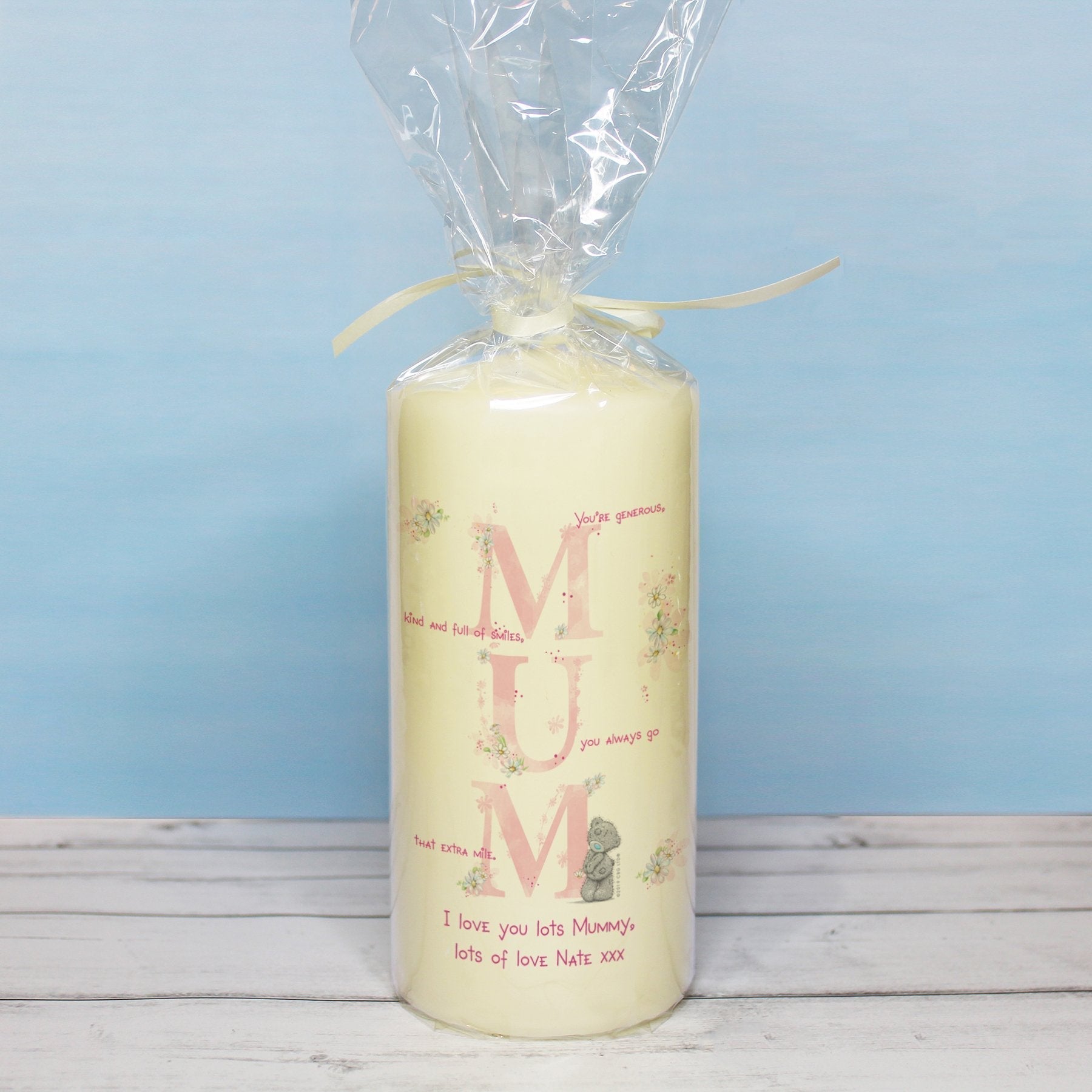 Personalised Me To You Mum Pillar Candle