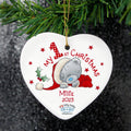 Personalised Me To You My 1st Christmas Ceramic Heart Decoration