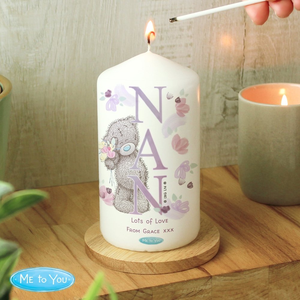 Personalised Me To You Nan Pillar Candle