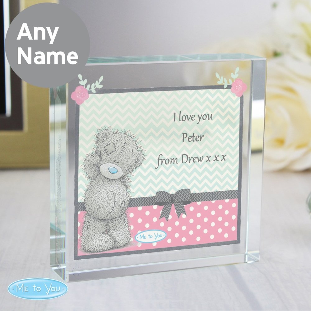 Personalised Me To You Pastel Polka Dot For Her Crystal Token
