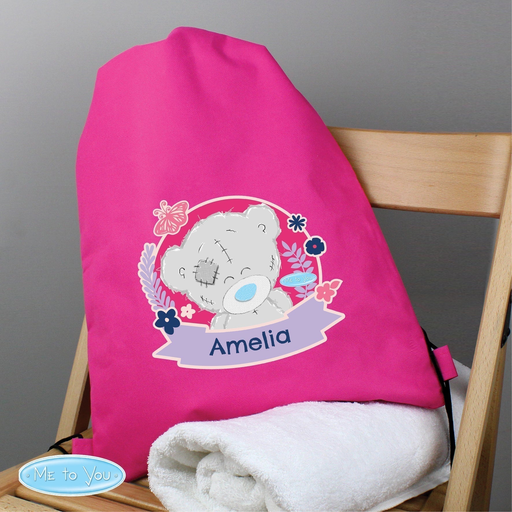 Personalised Me To You Pink Swim & Kit Bag