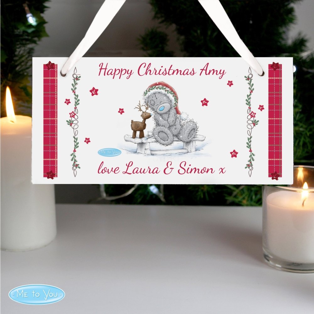 Personalised Me To You Reindeer Wooden Sign
