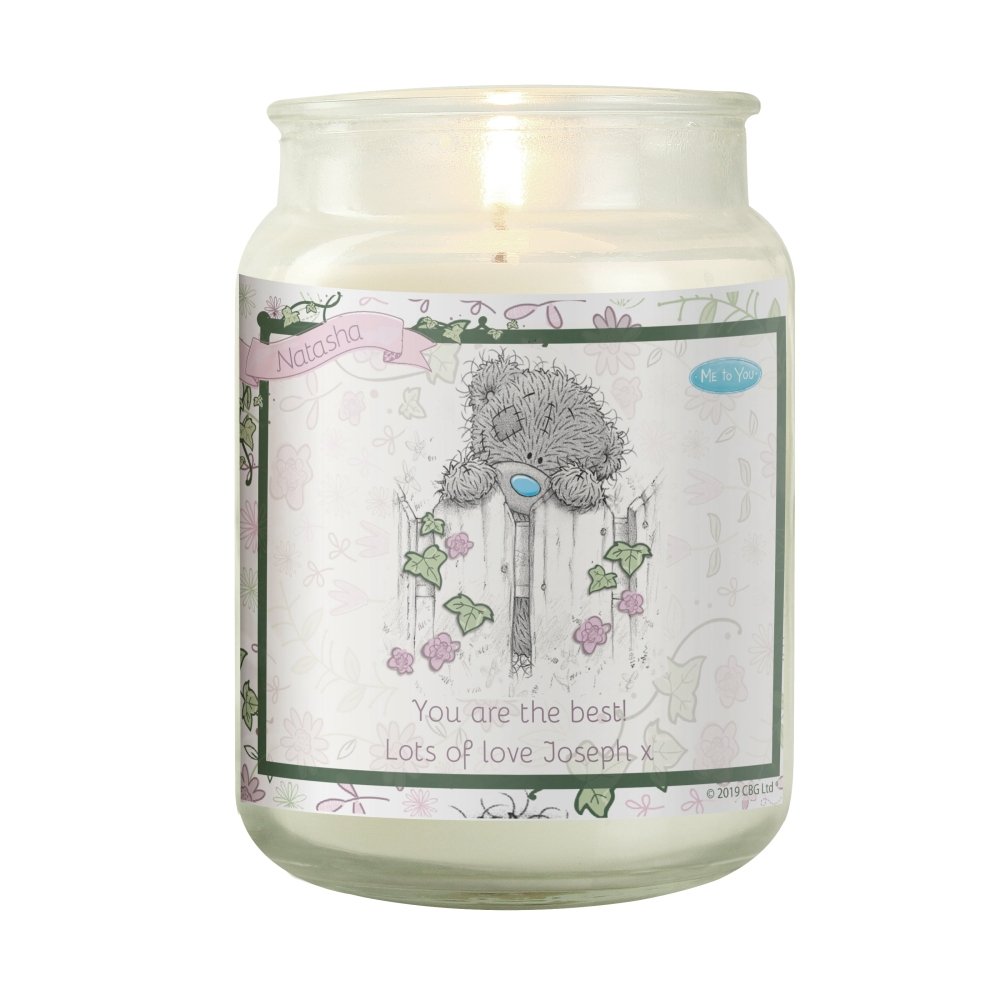 Personalised Me To You Secret Garden Large Candle Jar