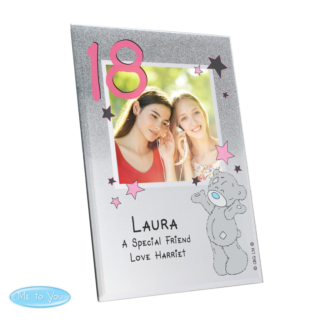 Personalised Me To You Sparkle & Shine 4x4 Inch Glitter Glass Photo Frame