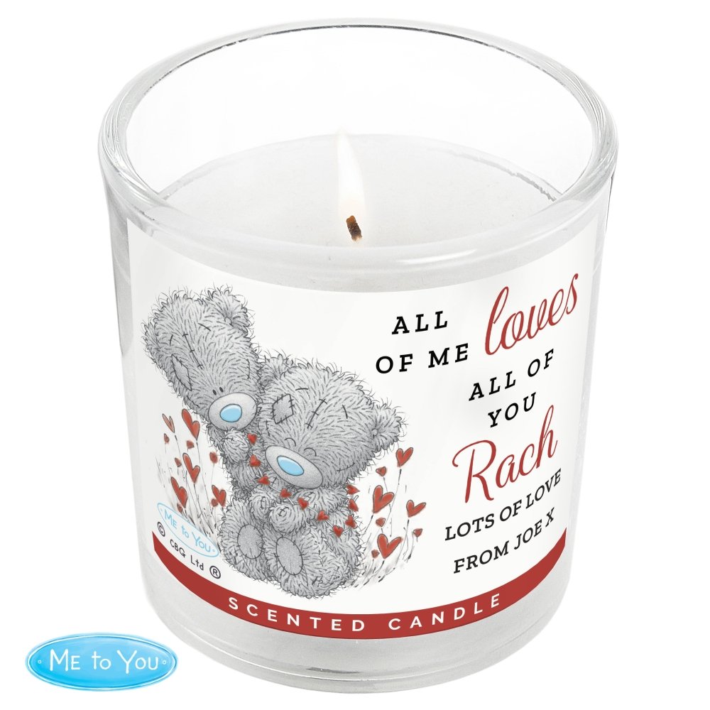 Personalised Me To You Valentine Jar Candle