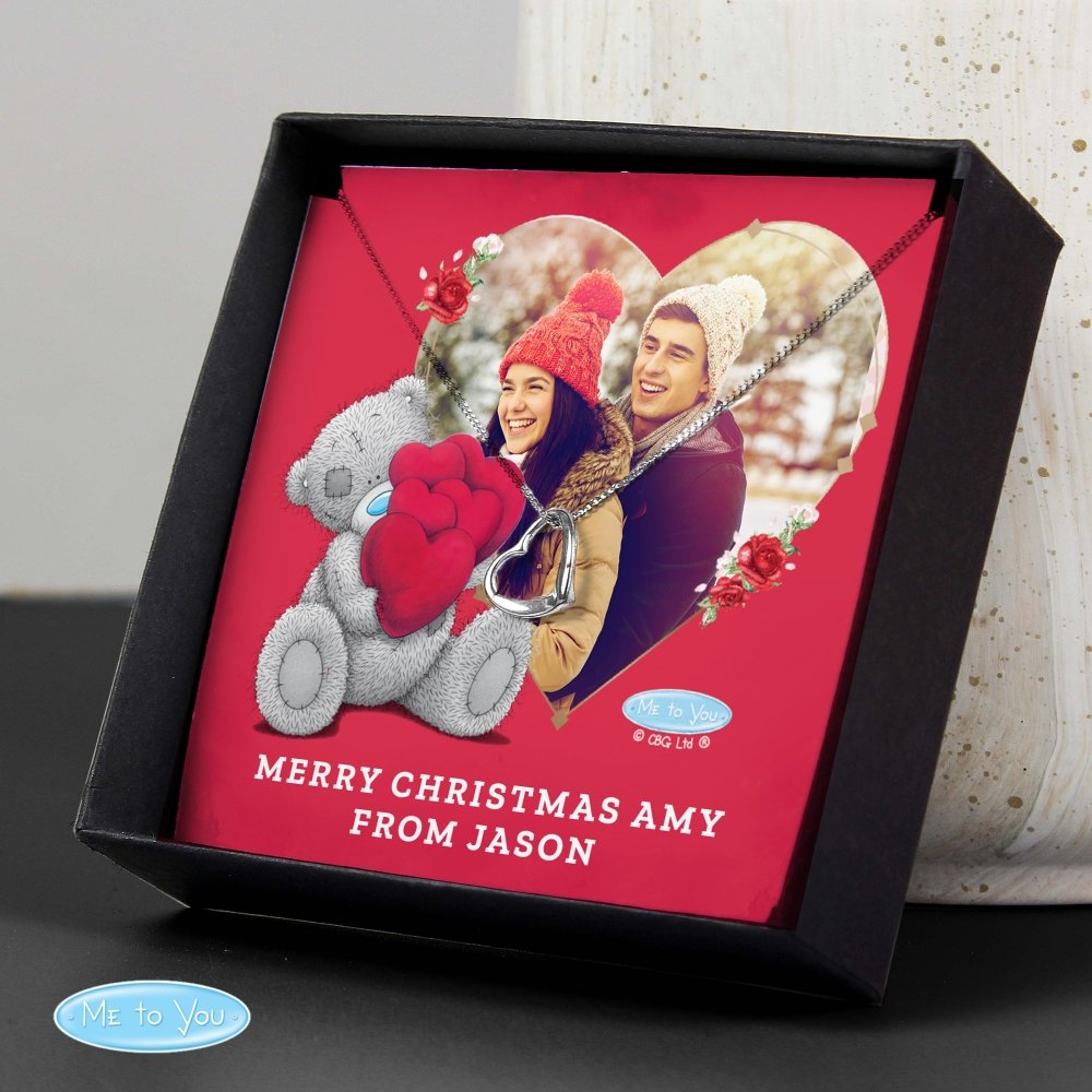 Personalised Me To You Valentines Photo Upload Sentiment Silver Tone Necklace And Box