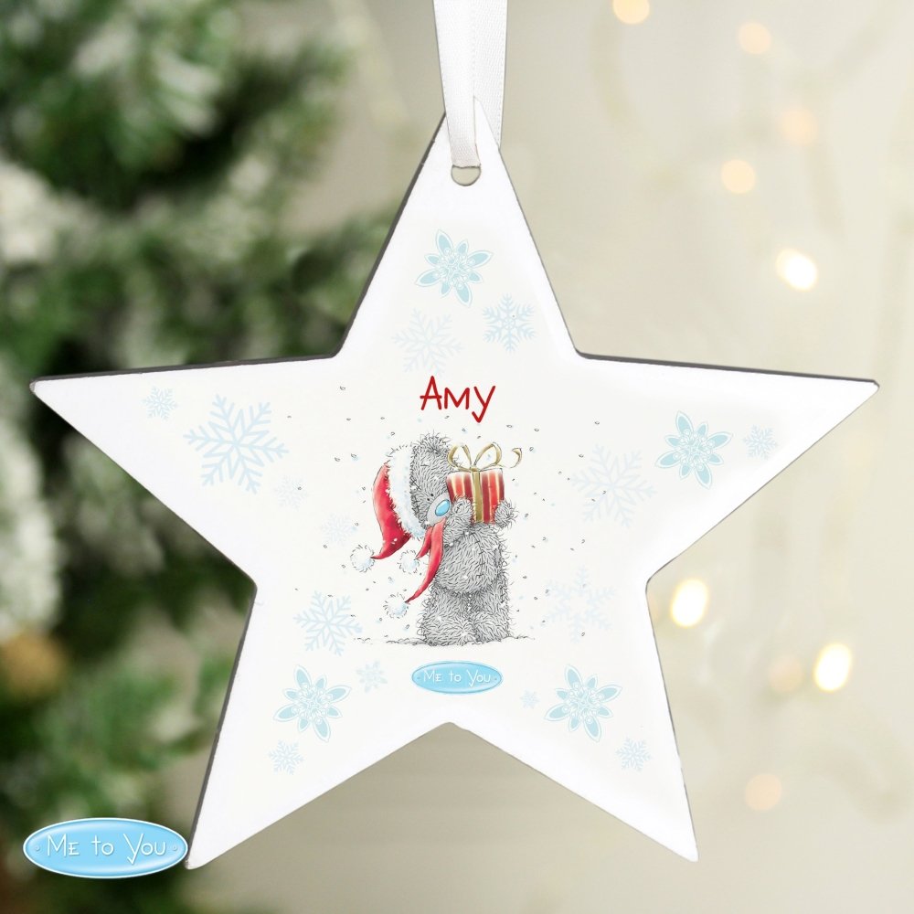 Personalised Me To You Wooden Wooden Star Decoration