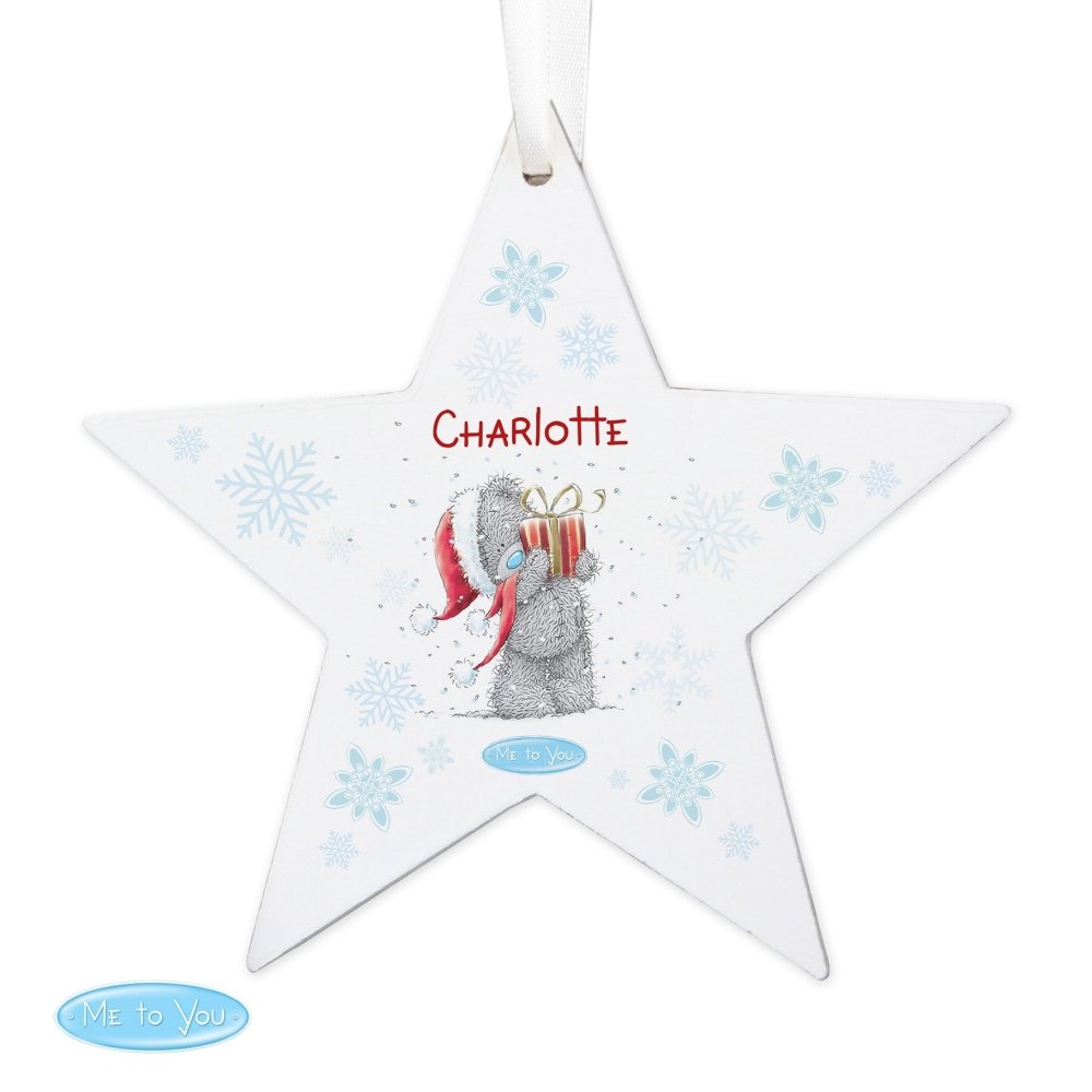 Personalised Me To You Wooden Wooden Star Decoration