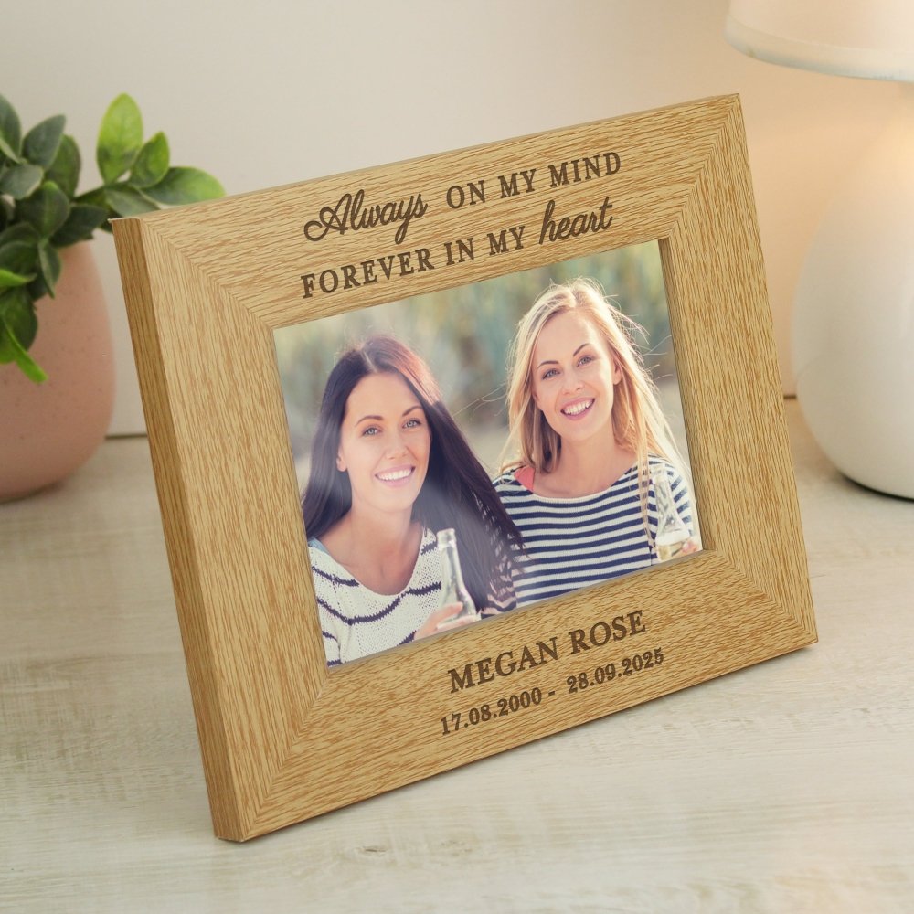 Personalised Memorial Always In My Heart 6x4 Inch Wooden Photo Frame
