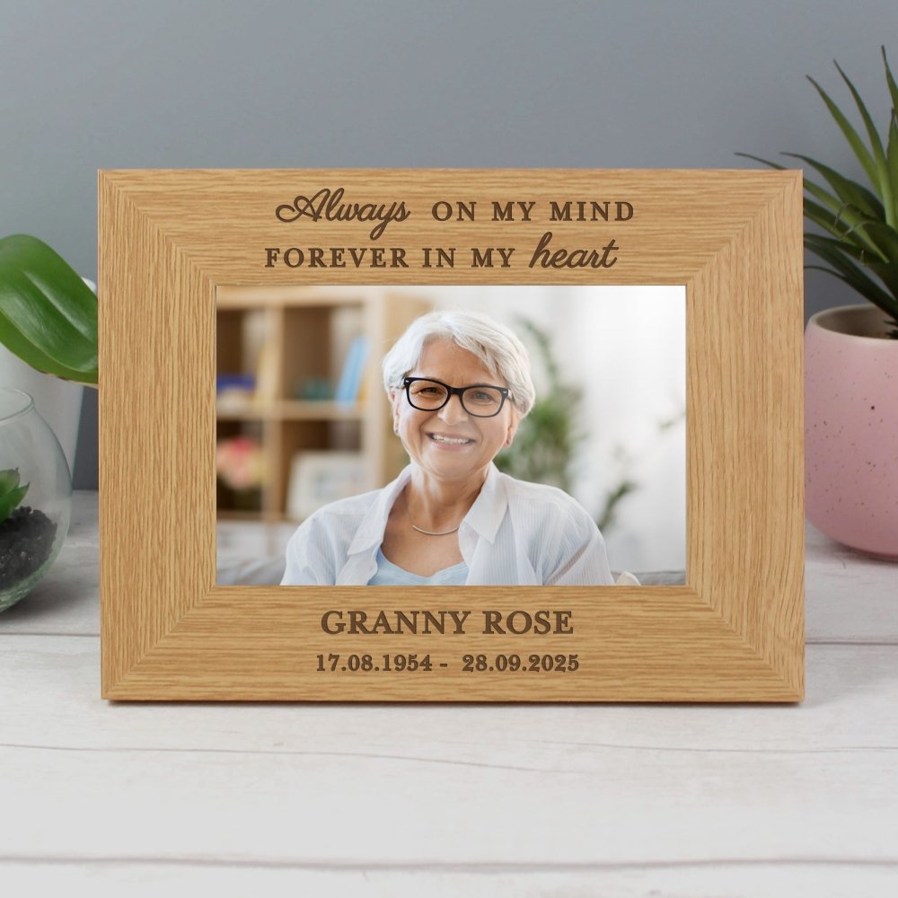 Personalised Memorial Always In My Heart 6x4 Inch Wooden Photo Frame