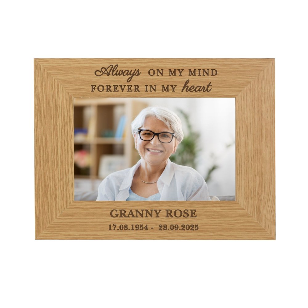 Personalised Memorial Always In My Heart 6x4 Inch Wooden Photo Frame