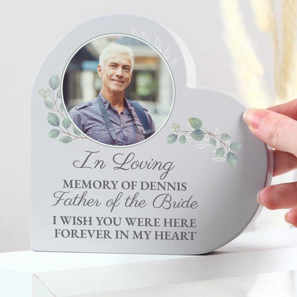 Personalised Memorial Photo Upload Heart Ornament