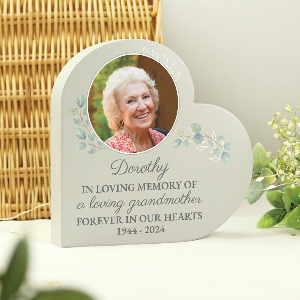 Personalised Memorial Photo Upload Heart Ornament