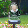 Personalised Memorial Photo Upload & Message Outdoor Garden Or Grave Solar Light