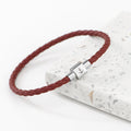 Personalised Personalised Men's Anchor Woven Leather Bracelet