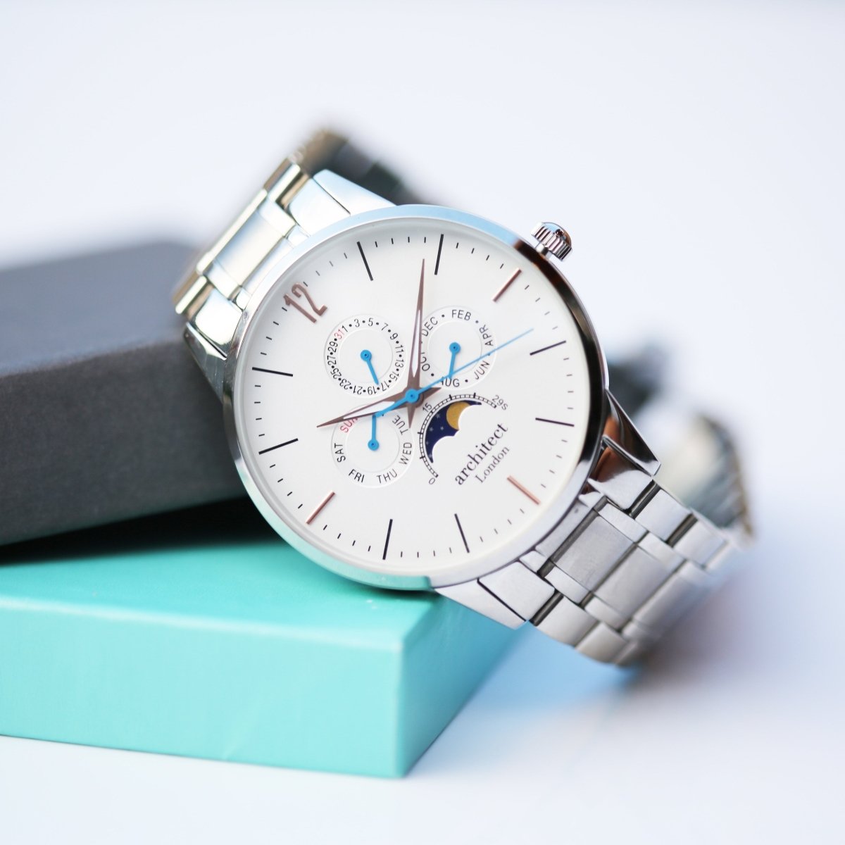 Personalised Men's Architect Apollo White Watch Handwriting Engraved