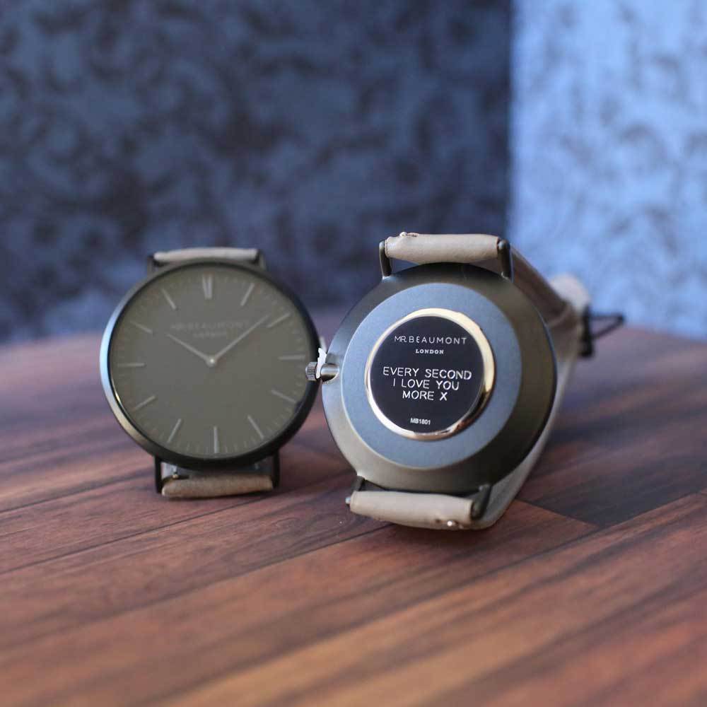 Personalised Mens Watch Mr Beaumont Grey