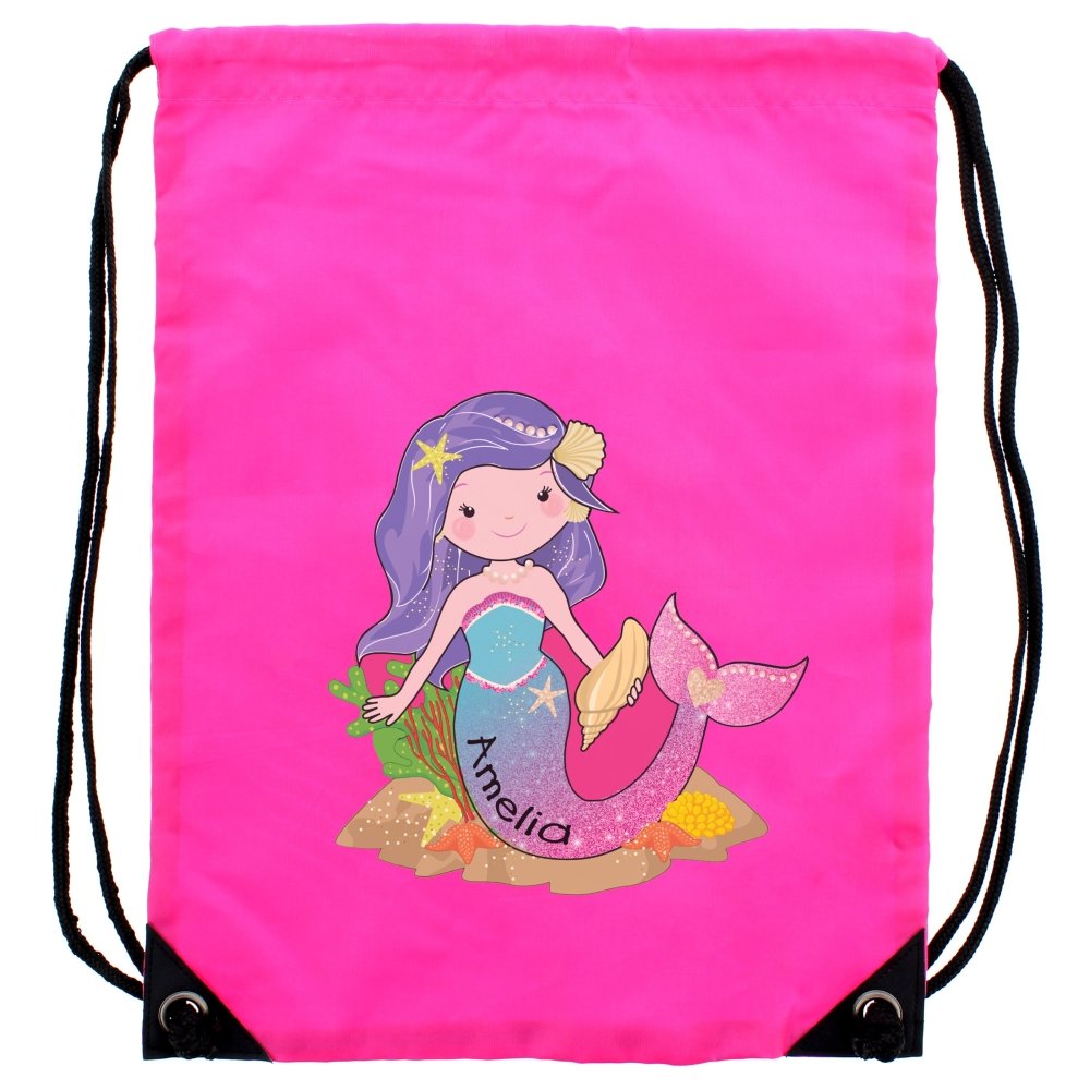 Personalised Mermaid Pink Swim Bag