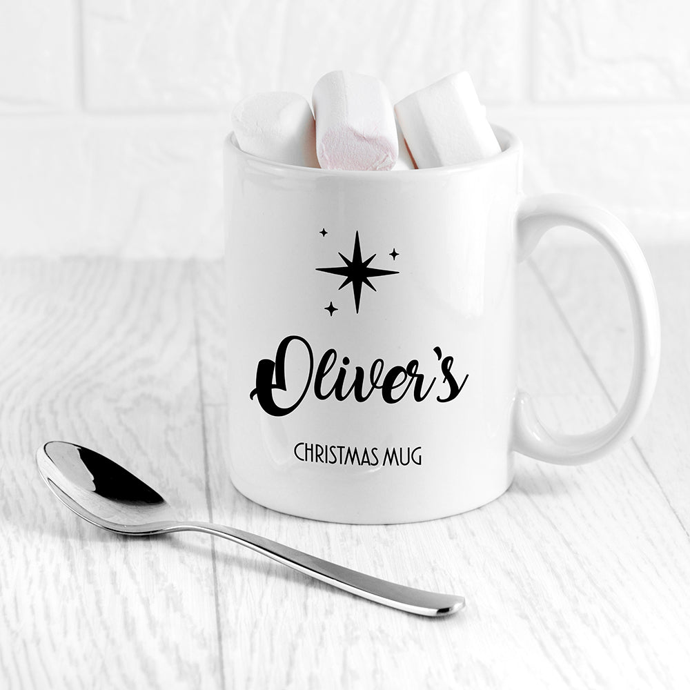 Personalised Personalised Minimalist Christmas Icon White Mug