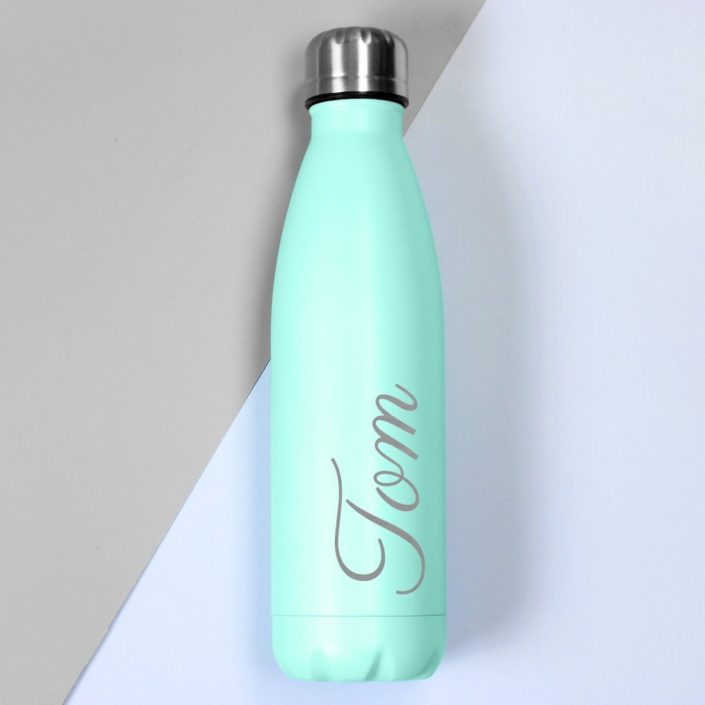 Personalised Mint Green Metal Insulated Drinks Bottle