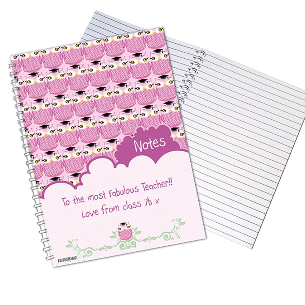 Personalised Miss Owl Teacher A5 Notebook