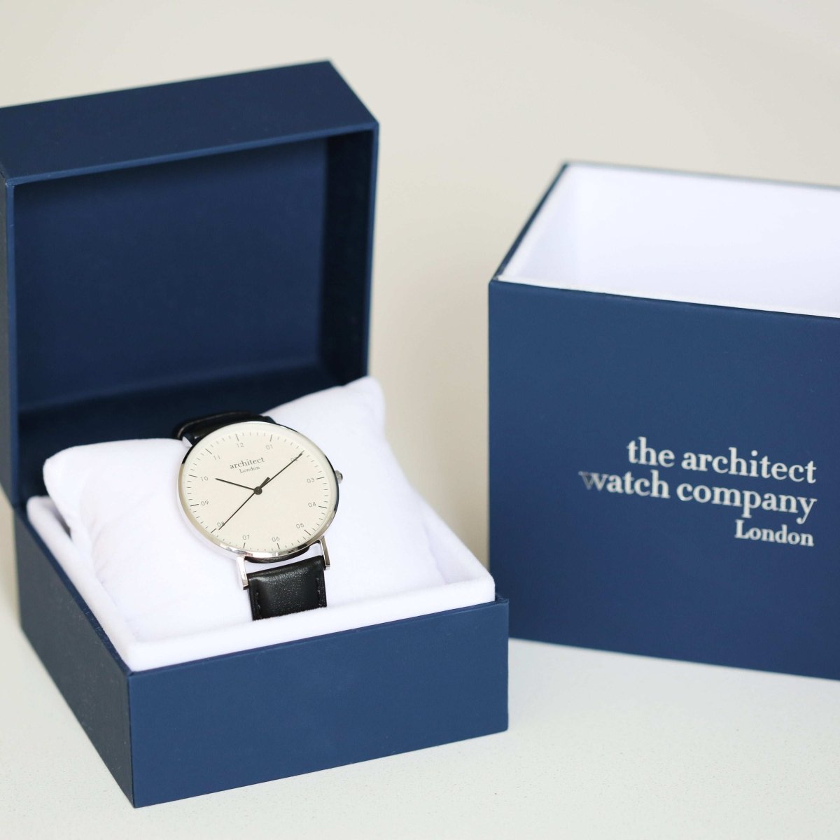 Personalised Engraved Men's Architect Zephyr Watch With Jet Black Strap