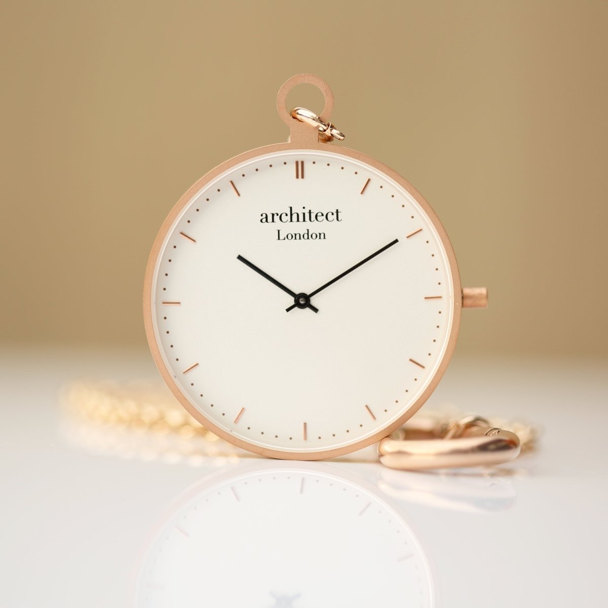 Personalised Modern Pocket Watch Rose Gold Handwriting Engraved