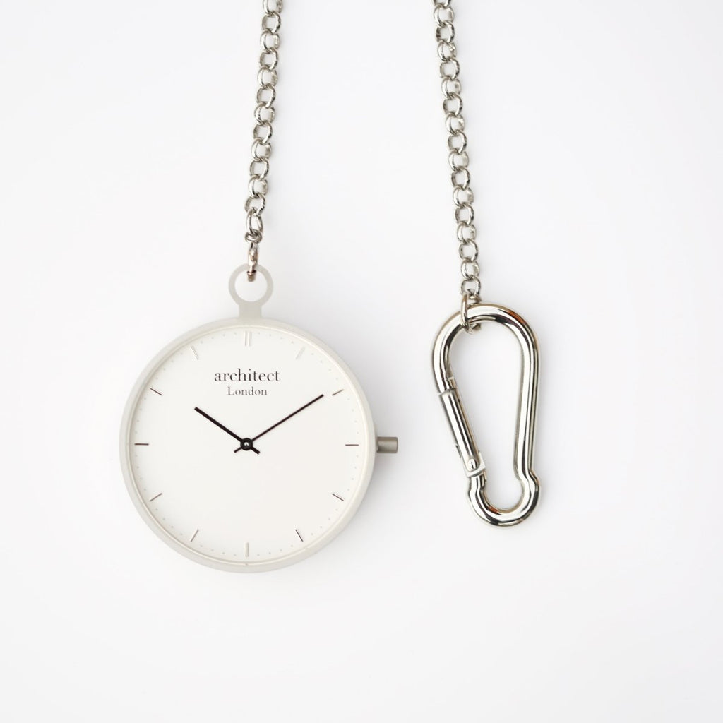 Personalised Modern Pocket Watch Silver Handwriting Engraved
