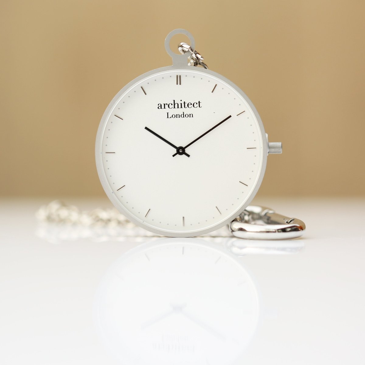 Personalised Modern Pocket Watch Silver Handwriting Engraved