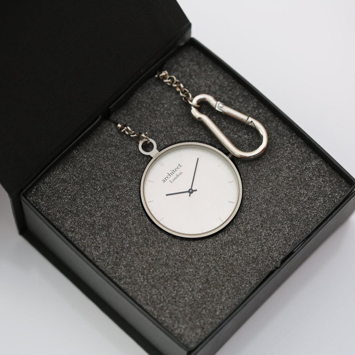 Personalised Modern Pocket Watch Silver Handwriting Engraved