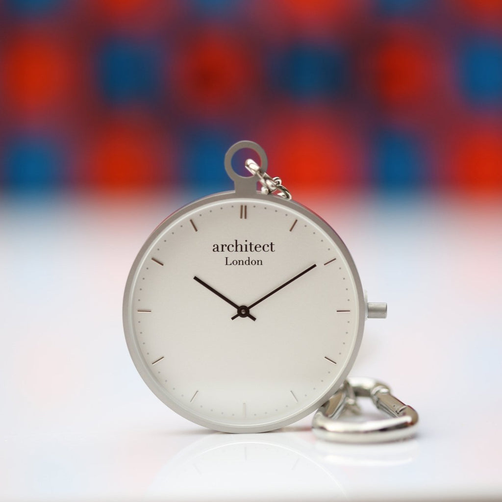 Personalised Modern Pocket Watch Silver Handwriting Engraved
