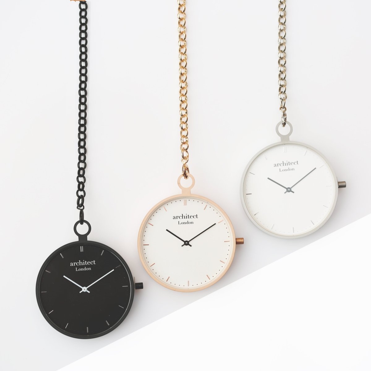 Personalised Modern Pocket Watch Silver Modern Font Engraved